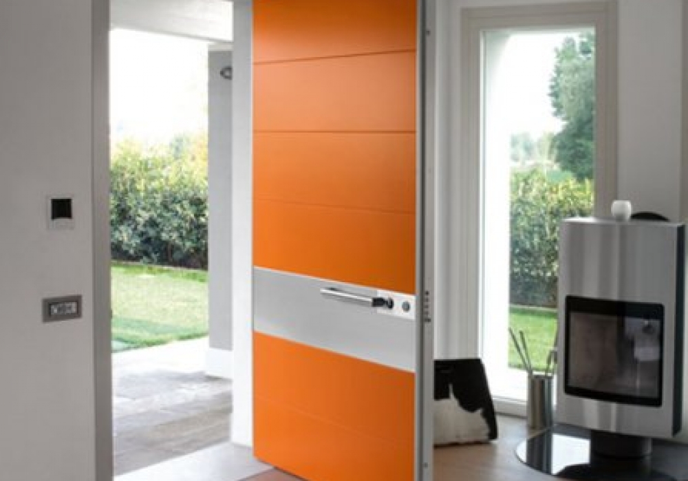 Solid Fiberglass Modern Contemporary Front Entry Door in Milton, Ontario by modern-doors.ca